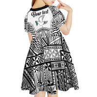 Personalised Tonga 676 Kid Short Sleeve Dress Tribal Kupesi Ngatu Unique LT9 - Polynesian Pride