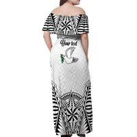 Personalised Tonga 676 Off Shoulder Maxi Dress Tribal Kupesi Ngatu Unique