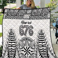 Personalised Tonga 676 Quilt Tribal Kupesi Ngatu Unique LT9 White - Polynesian Pride