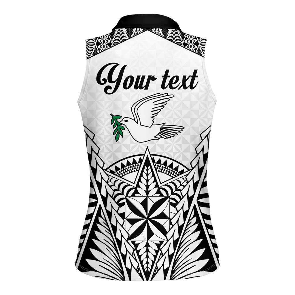 Personalised Tonga 676 Women Sleeveless Polo Shirt Tribal Kupesi Ngatu Unique LT9 - Polynesian Pride