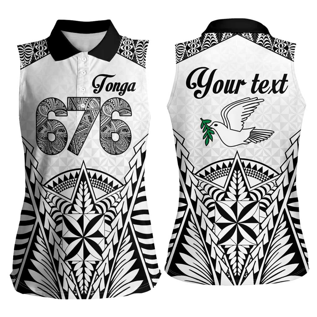 Personalised Tonga 676 Women Sleeveless Polo Shirt Tribal Kupesi Ngatu Unique LT9 - Polynesian Pride