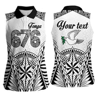 Personalised Tonga 676 Women Sleeveless Polo Shirt Tribal Kupesi Ngatu Unique LT9 - Polynesian Pride