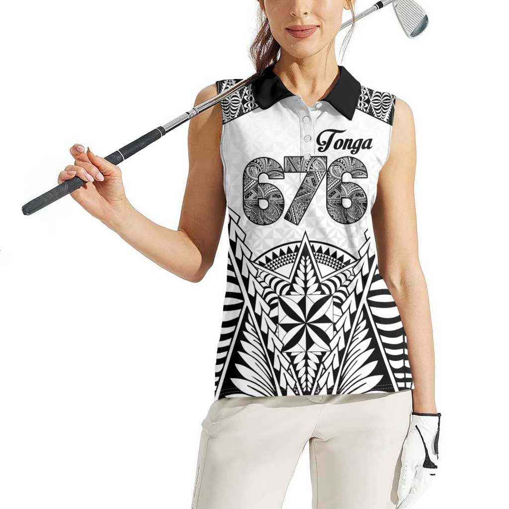 Personalised Tonga 676 Women Sleeveless Polo Shirt Tribal Kupesi Ngatu Unique LT9 - Polynesian Pride