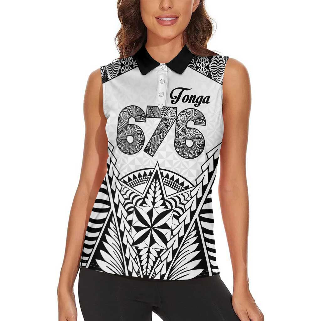 Personalised Tonga 676 Women Sleeveless Polo Shirt Tribal Kupesi Ngatu Unique LT9 - Polynesian Pride