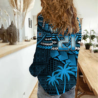 Custom Fiji Rugby Women Casual Shirt Go Fijian Tapa Arty with World Cup Vibe LT9 - Polynesian Pride