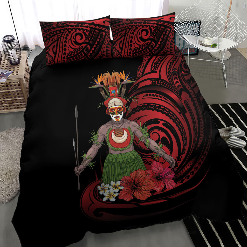 Huli Wigmen Tribe Hela Province Bedding Set Papua New Guinea Indigenous Pattern LT9 - Polynesian Pride