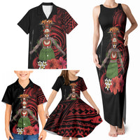 Huli Wigmen Tribe Hela Province Family Matching Tank Maxi Dress and Hawaiian Shirt Papua New Guinea Indigenous Pattern LT9 - Polynesian Pride