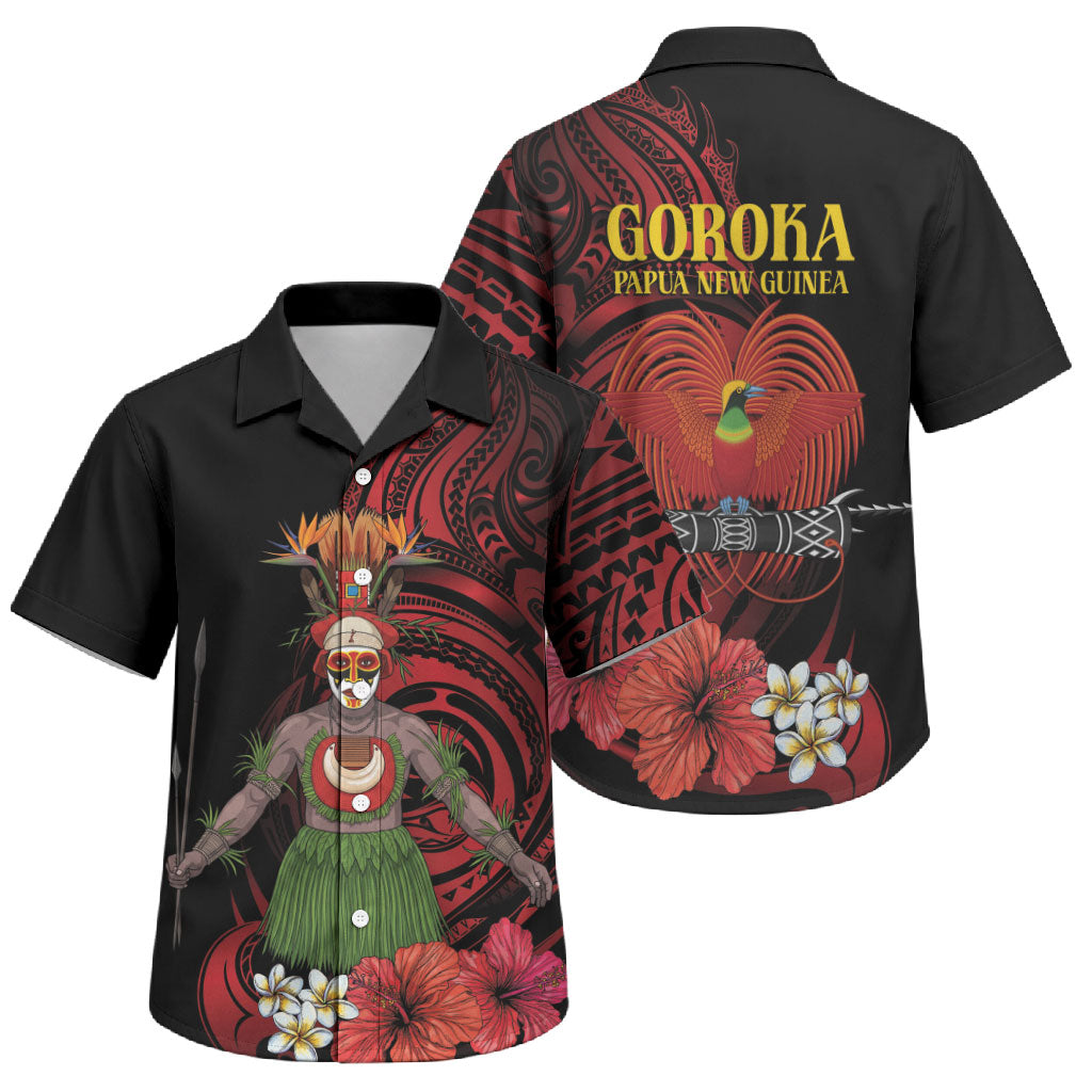Huli Wigmen Tribe Hela Province Family Matching Tank Maxi Dress and Hawaiian Shirt Papua New Guinea Indigenous Pattern LT9 Son's Shirt Black - Polynesian Pride