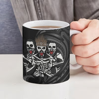 Skeleton Tribe Simbu Province Ceramic Mug Papua New Guinea Indigenous Pattern LT9 - Polynesian Pride