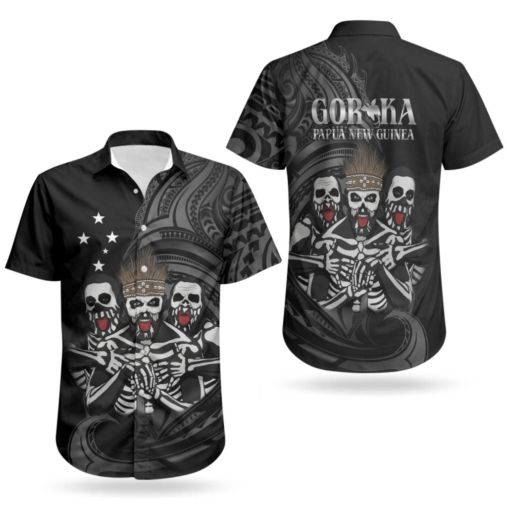Skeleton Tribe Simbu Province Couples Matching Off Shoulder Maxi Dress and Hawaiian Shirt Papua New Guinea Indigenous Pattern LT9 - Polynesian Pride