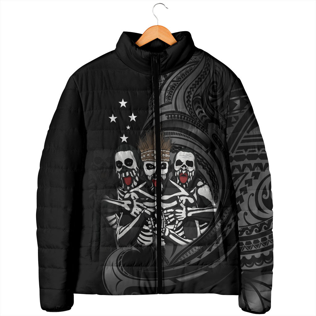 Skeleton Tribe Simbu Province Padded Jacket Papua New Guinea Indigenous Pattern LT9 - Polynesian Pride