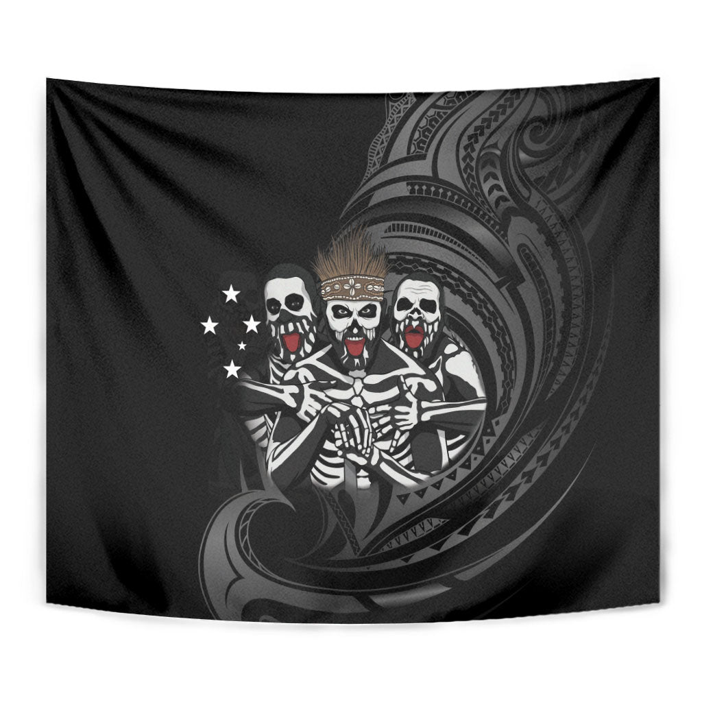 Skeleton Tribe Simbu Province Tapestry Papua New Guinea Indigenous Pattern LT9 - Polynesian Pride