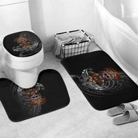 Mokomoko Tribe Eastern Highlands Province Bathroom Set Papua New Guinea Indigenous Pattern LT9 Mat Set Only (3 pcs) One Size Black - Polynesian Pride