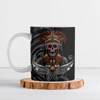 Mokomoko Tribe Eastern Highlands Province Ceramic Mug Papua New Guinea Indigenous Pattern LT9 Black - Polynesian Pride