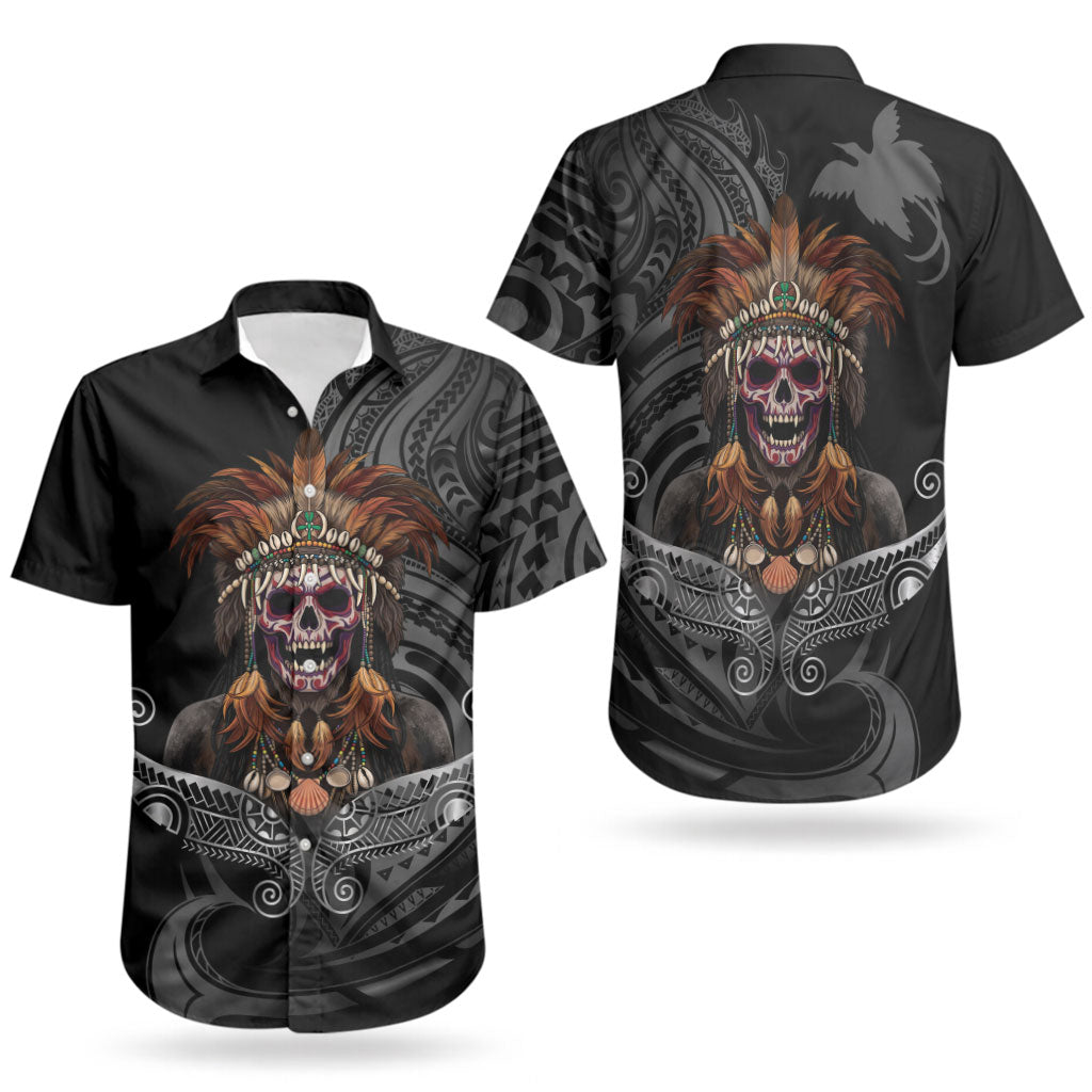 Mokomoko Tribe Eastern Highlands Province Couples Matching Summer Maxi Dress and Hawaiian Shirt Papua New Guinea Indigenous Pattern LT9 - Polynesian Pride