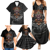 Mokomoko Tribe Eastern Highlands Province Family Matching Summer Maxi Dress and Hawaiian Shirt Papua New Guinea Indigenous Pattern LT9 - Polynesian Pride