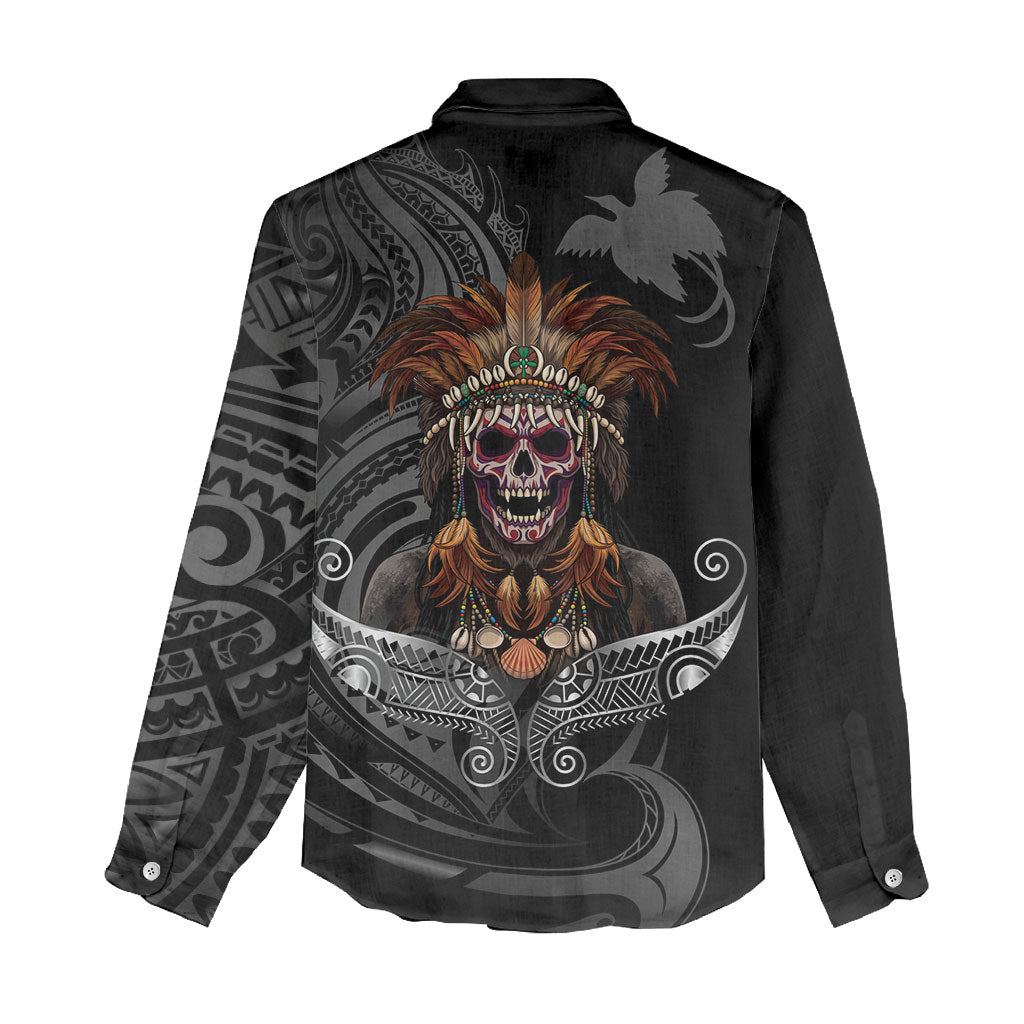 Mokomoko Tribe Eastern Highlands Province Women Casual Shirt Papua New Guinea Indigenous Pattern LT9 - Polynesian Pride