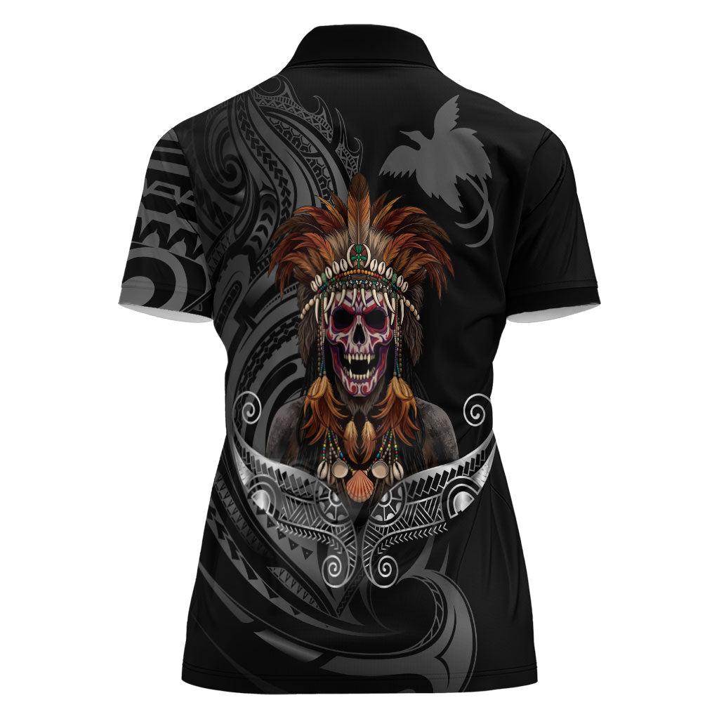 Mokomoko Tribe Eastern Highlands Province Women Polo Shirt Papua New Guinea Indigenous Pattern LT9 - Polynesian Pride