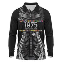 Independen Stet bilong Papua Niugini 1975 Long Sleeve Polo Shirt Black Tribal Papua New Guinea Province Flag LT9 Black - Polynesian Pride