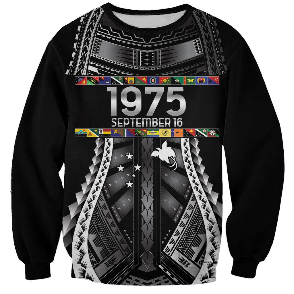 Independen Stet bilong Papua Niugini 1975 Sweatshirt Black Tribal Papua New Guinea Province Flag LT9 Unisex Black - Polynesian Pride