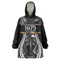 Independen Stet bilong Papua Niugini 1975 Wearable Blanket Hoodie Black Tribal Papua New Guinea Province Flag LT9 One Size Black - Polynesian Pride