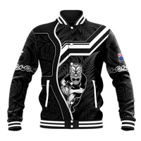 New Zealand Aotearoa Rugby Baseball Jacket Black Fern Maori Tribal Sporty Style LT9 Unisex Black - Polynesian Pride