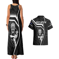 New Zealand Aotearoa Rugby Couples Matching Tank Maxi Dress and Hawaiian Shirt Black Fern Maori Tribal Sporty Style LT9 - Polynesian Pride