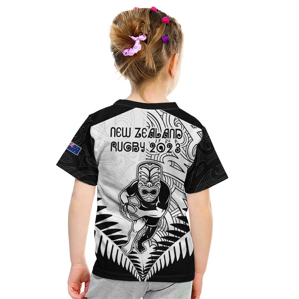 New Zealand Rugby Kid T Shirt Proud Aoteroa Stylised Maori Koru LT9 - Polynesian Pride