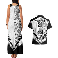 Custom New Zealand Rugby Couples Matching Tank Maxi Dress and Hawaiian Shirt Proud Aoteroa Stylised Maori Koru LT9 - Polynesian Pride