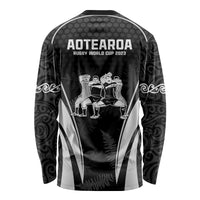 New Zealand Aotearoa Rugby Long Sleeve Shirt Haka Dance Mixed Silver Fern Sporty Style LT9 - Polynesian Pride