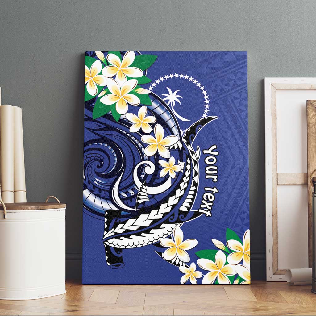 FSM Chuuk State Polynesian Shark Tattoo Personalised Canvas Wall Art