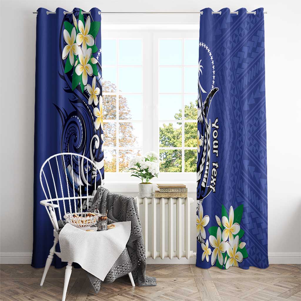 FSM Chuuk State Polynesian Shark Tattoo Personalised Window Curtain