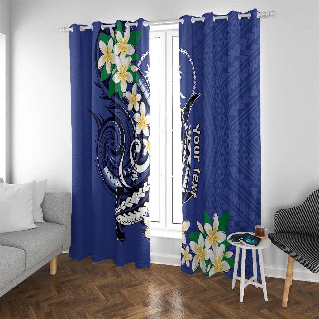 FSM Chuuk State Polynesian Shark Tattoo Personalised Window Curtain