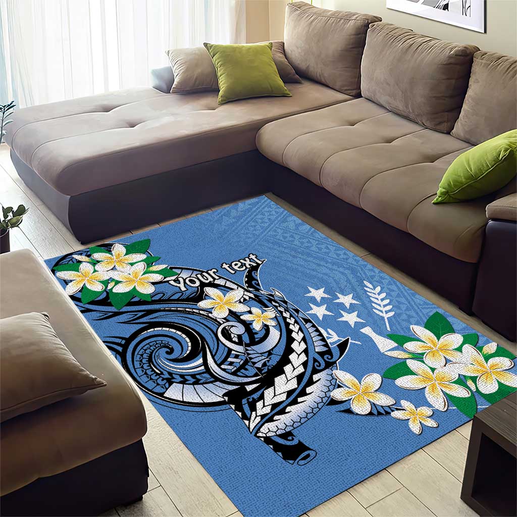 FSM Kosrae Polynesian Shark Tattoo Personalised Area Rug