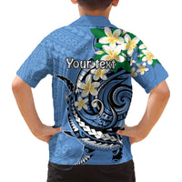 FSM Kosrae Polynesian Shark Tattoo Personalised Family Matching Off The Shoulder Long Sleeve Dress and Hawaiian Shirt