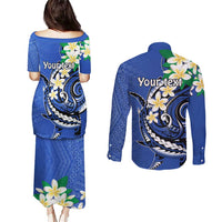 FSM Pohnpei Polynesian Shark Tattoo Personalised Couples Matching Puletasi and Long Sleeve Button Shirt