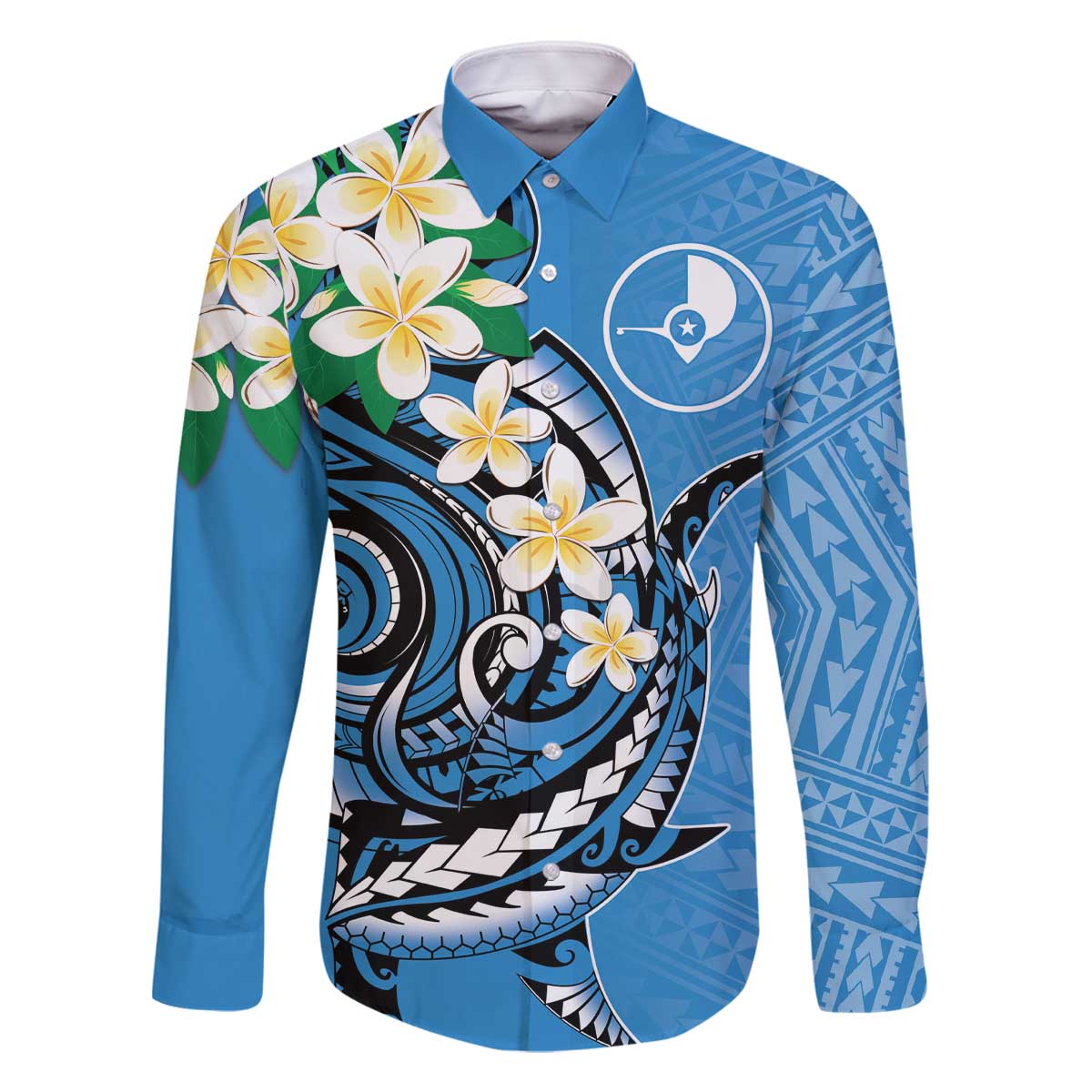 FSM Yap State Polynesian Shark Tattoo Personalised Family Matching Off The Shoulder Long Sleeve Dress and Hawaiian Shirt