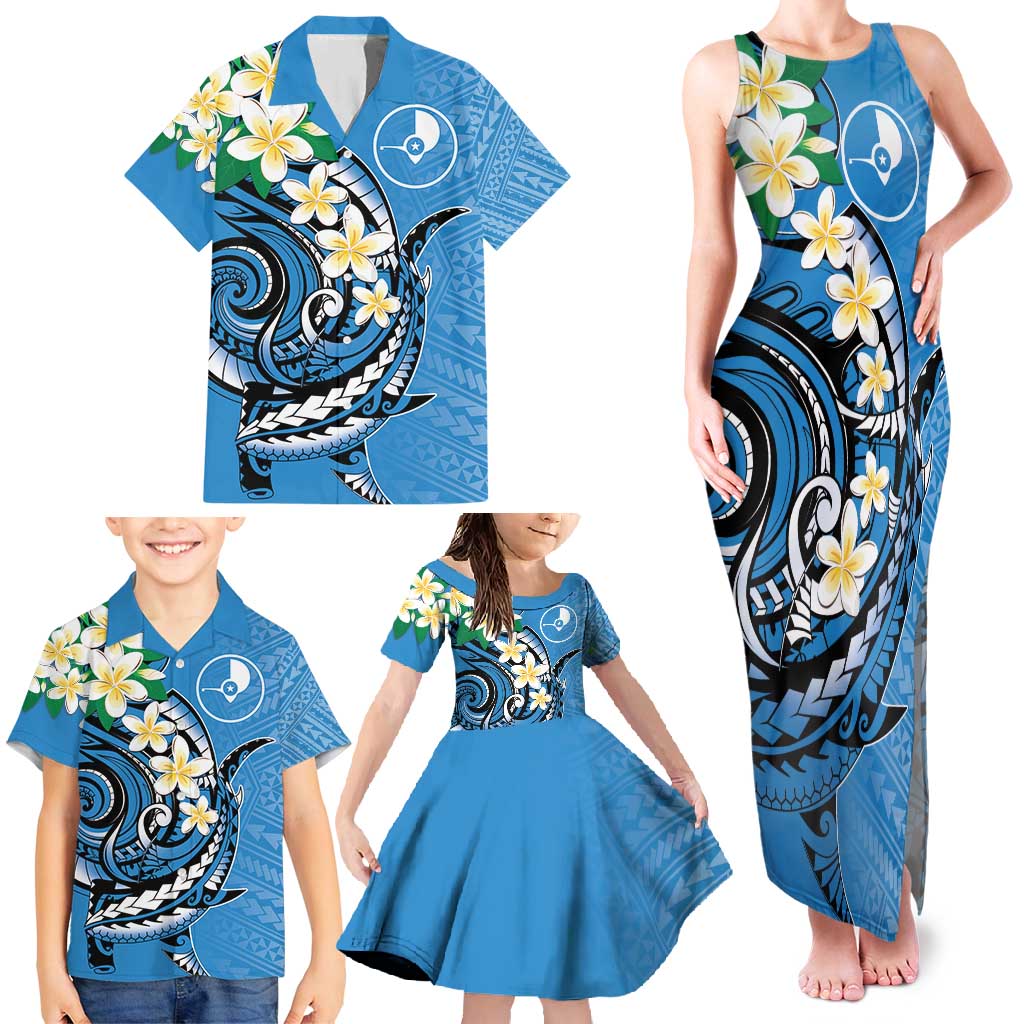 FSM Yap State Polynesian Shark Tattoo Personalised Family Matching Tank Maxi Dress and Hawaiian Shirt