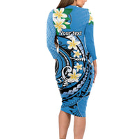 FSM Yap State Polynesian Shark Tattoo Personalised Long Sleeve Bodycon Dress