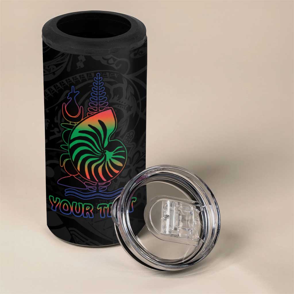 New Caledonia Polynesian Tatoo Personalised 4 in 1 Can Cooler Tumbler