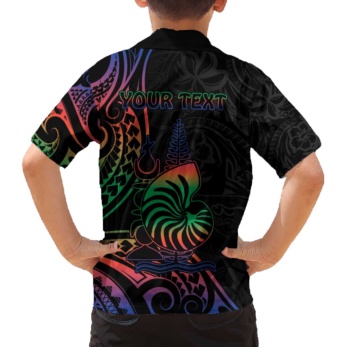 New Caledonia Polynesian Tatoo Personalised Family Matching Puletasi and Hawaiian Shirt