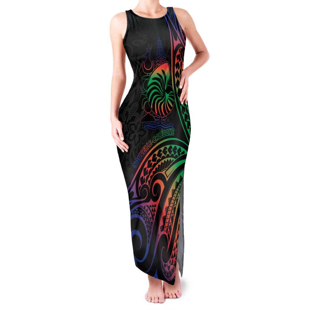 New Caledonia Polynesian Tatoo Personalised Family Matching Tank Maxi Dress and Hawaiian Shirt