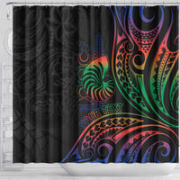 New Caledonia Polynesian Tatoo Personalised Shower Curtain
