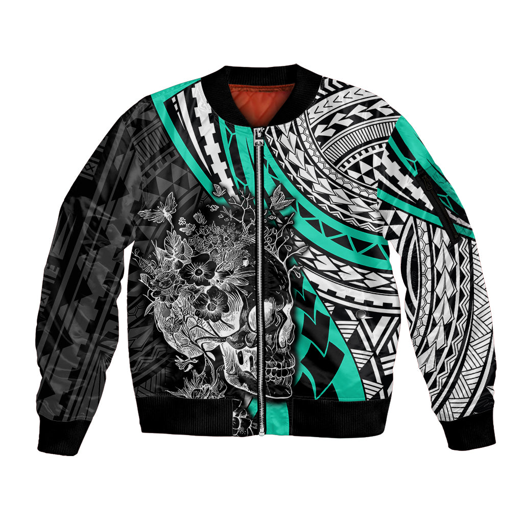 personalised-polynesia-skull-sleeve-zip-bomber-jacket-tattoo-in-the-style-of-maori-with-marine-life-aqua