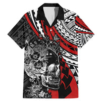 personalised-polynesia-skull-family-matching-mermaid-dress-and-hawaiian-shirt-tattoo-in-the-style-of-maori-with-marine-life-red