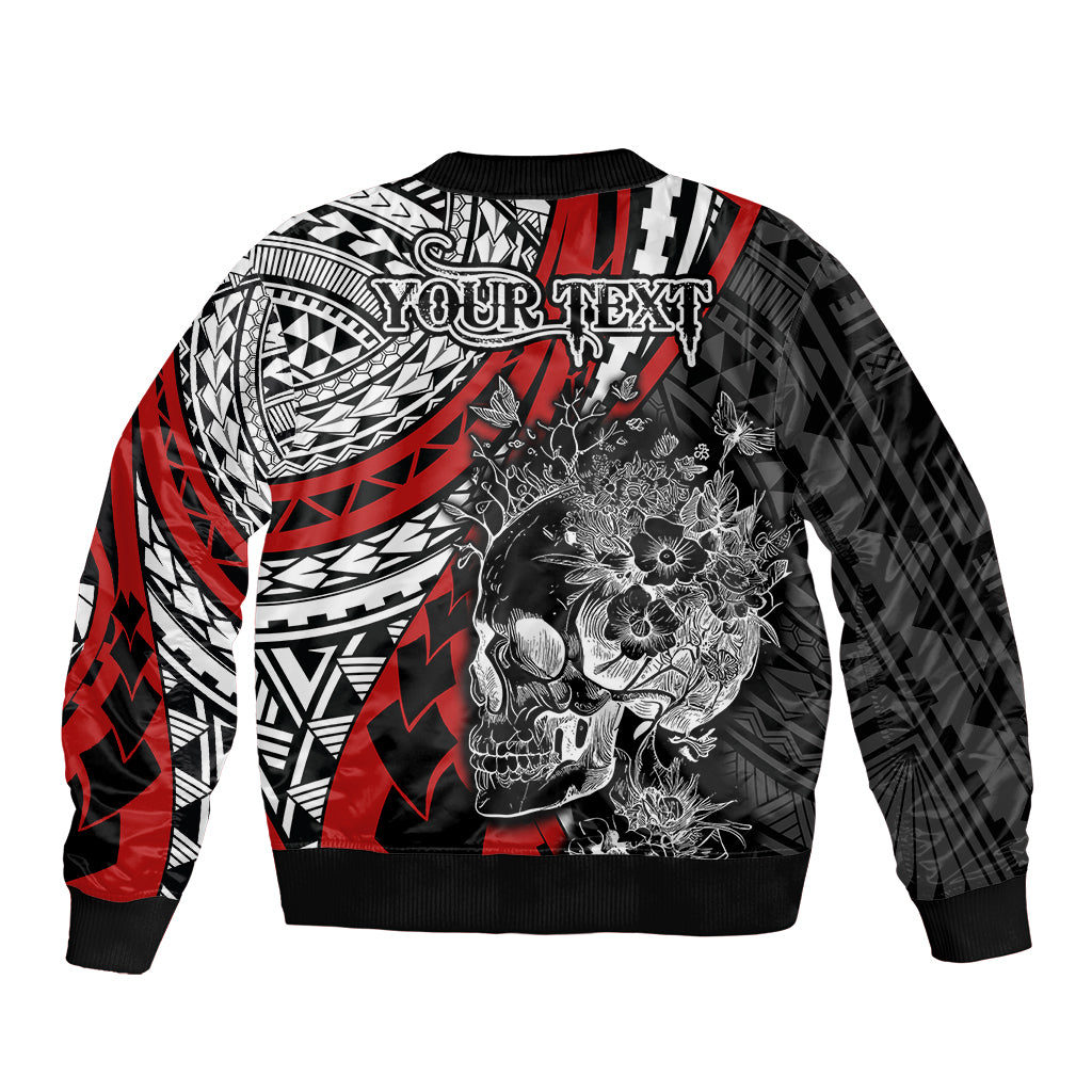 personalised-polynesia-skull-sleeve-zip-bomber-jacket-tattoo-in-the-style-of-maori-with-marine-life-red