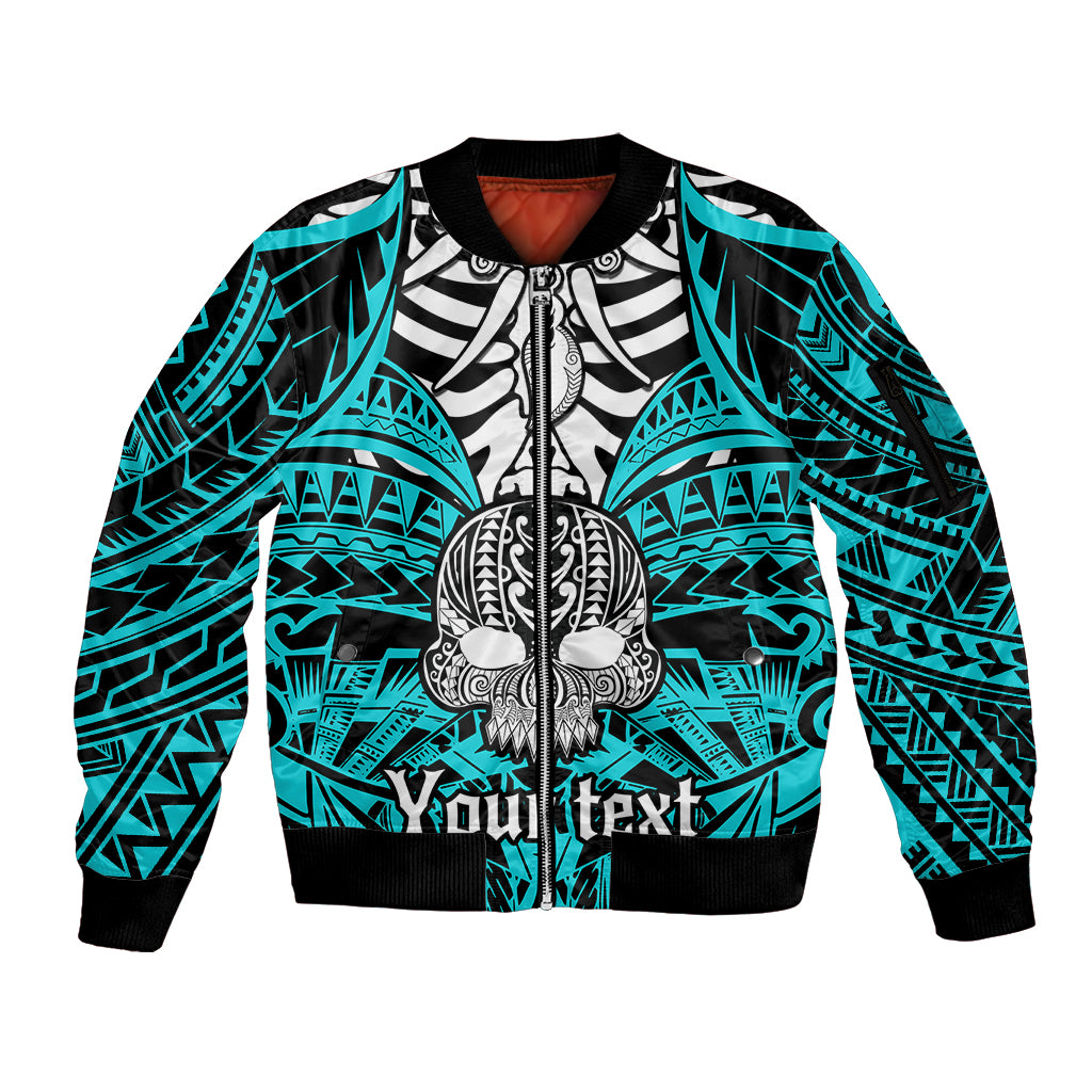 personalised-polynesia-skull-sleeve-zip-bomber-jacket-with-boars-tusk-aqua-arty-vibe
