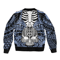 personalised-polynesia-skull-sleeve-zip-bomber-jacket-with-boars-tusk-blue-arty-vibe