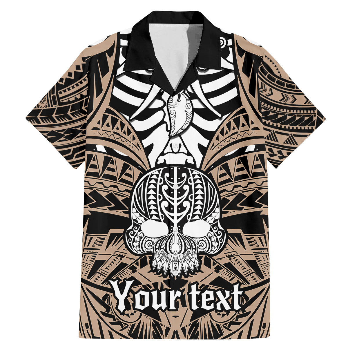 personalised-polynesia-skull-family-matching-mermaid-dress-and-hawaiian-shirt-with-boars-tusk-gold-arty-vibe