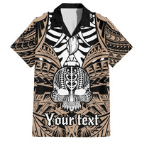 personalised-polynesia-skull-family-matching-off-shoulder-long-sleeve-dress-and-hawaiian-shirt-with-boars-tusk-gold-arty-vibe